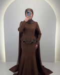 Robe de soirée Simay Marron