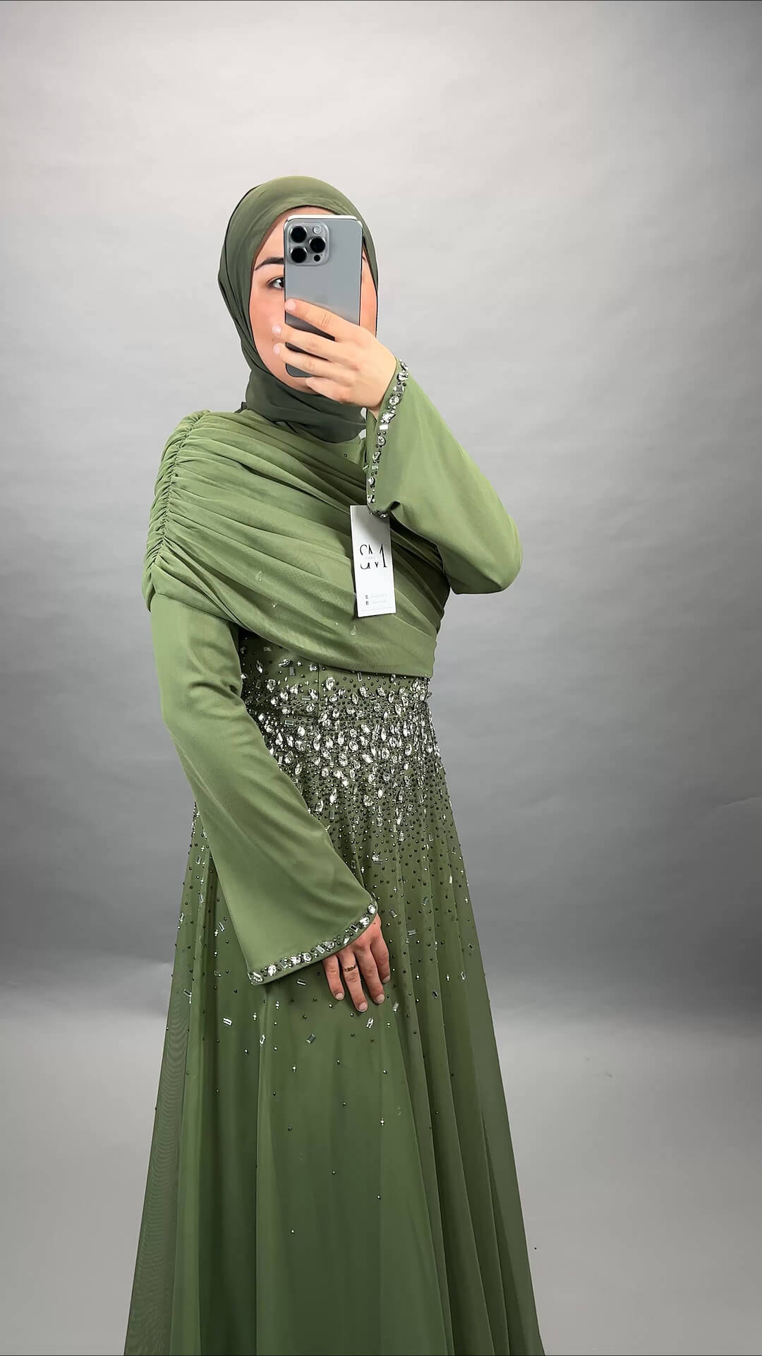 Melis evening dress green