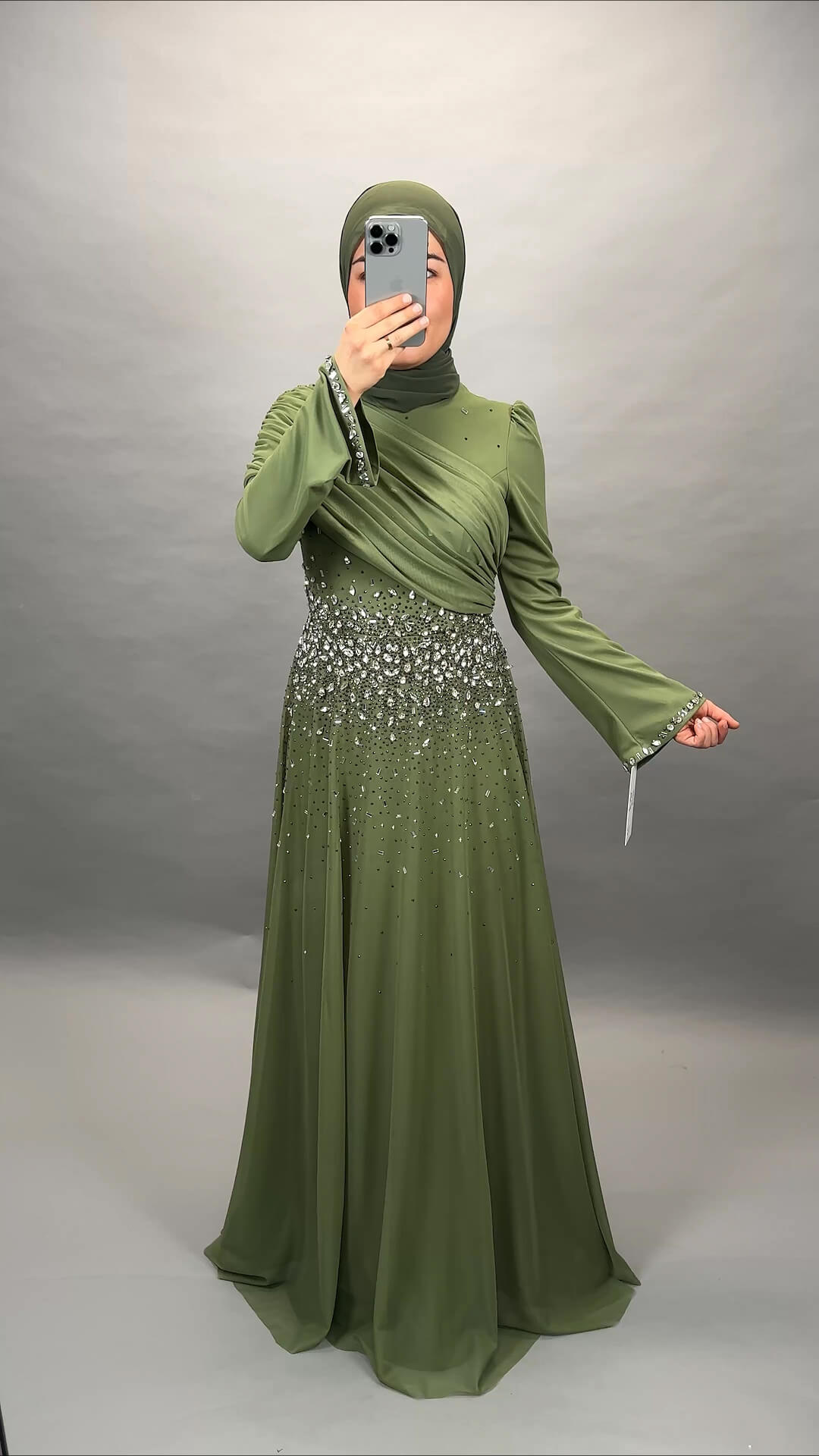 Melis evening dress green