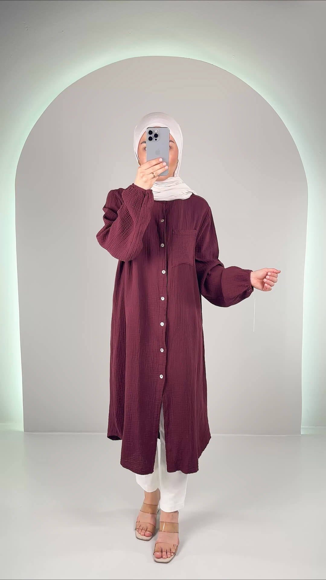 Yale Musselin Oberteil Weinrot