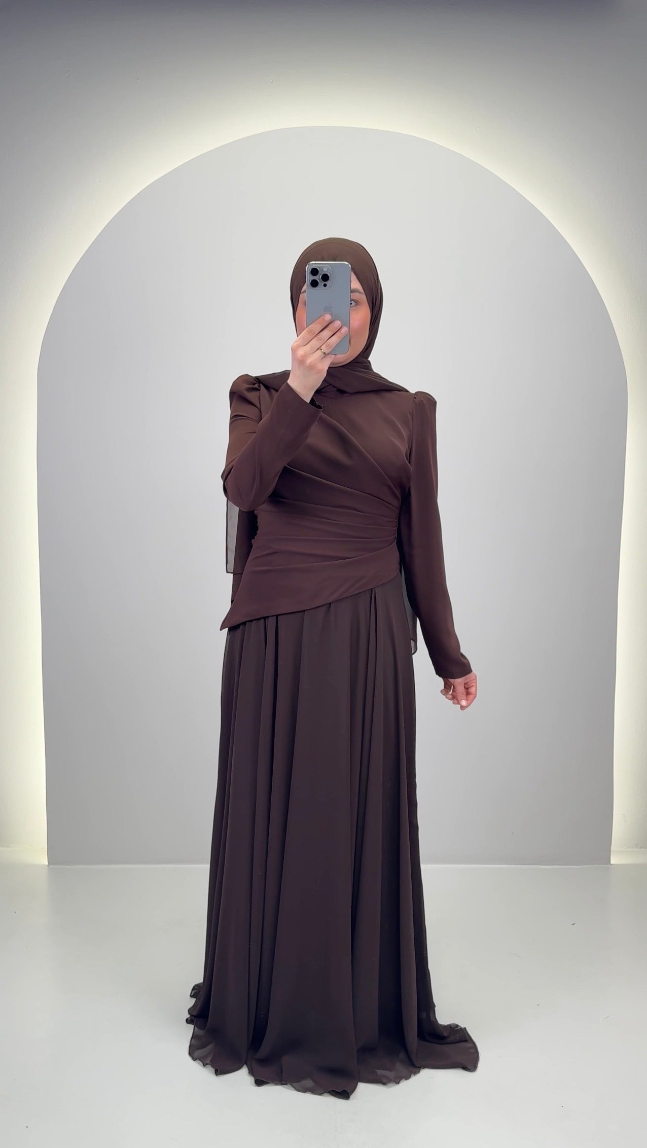 Robe de soirée Noora Marron