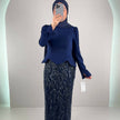 Hisra Robe de soirée Bleu foncé
