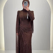 Robe de soirée Asell Marron
