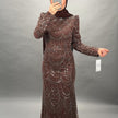 Robe de soirée Alea Marron