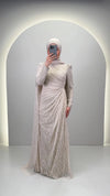 Robe de soirée Mireya Beige