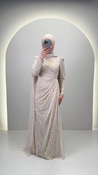 Robe de soirée Mireya Beige