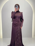 Robe de soirée Nalea Marron