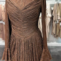 Robe de soirée Selin Marron