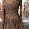 Robe de soirée Selin Marron