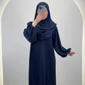 Hifaya Abaya Set Khimar ile Koyu Mavi