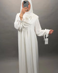 Mila Abaya Seti Khimar ile Beyaz