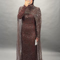 Robe de soirée Milea Marron