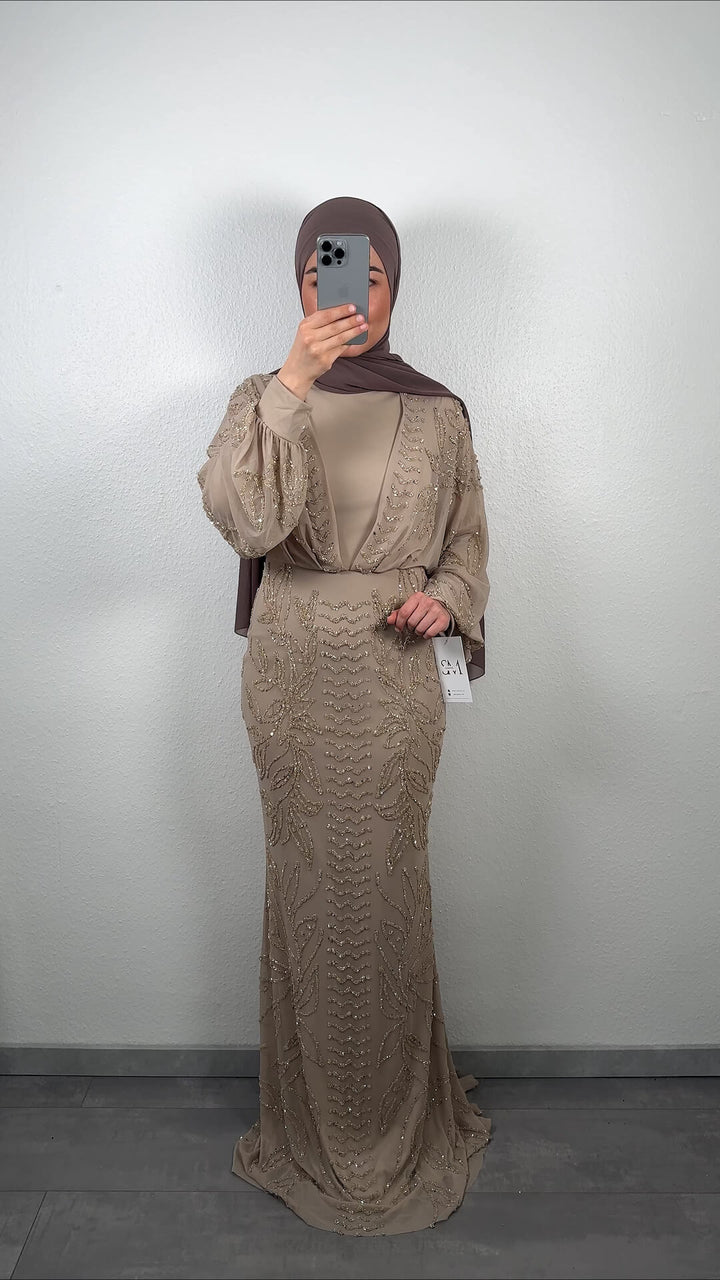 Minay evening dress beige