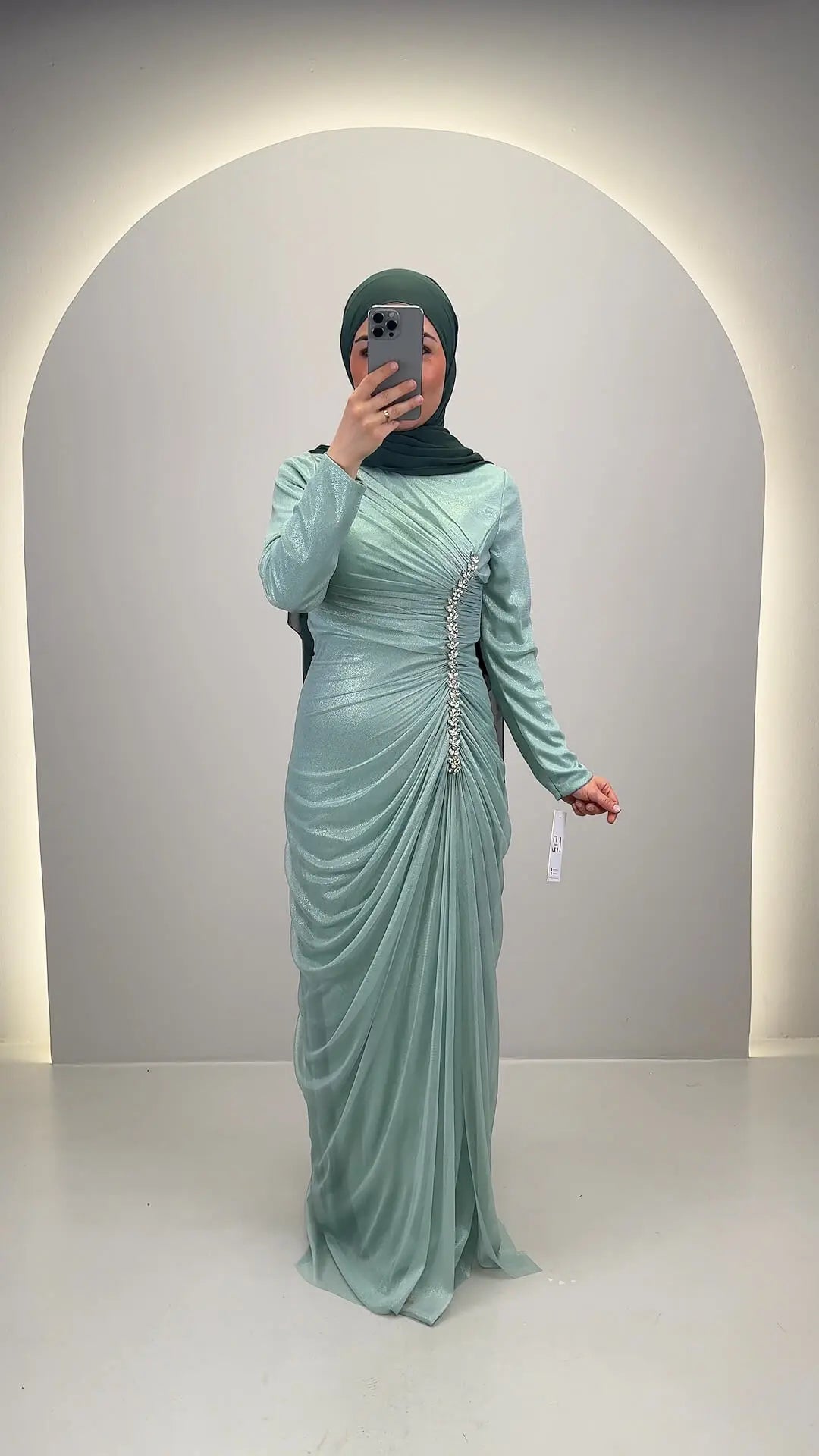 Robe de soirée Velina menthe