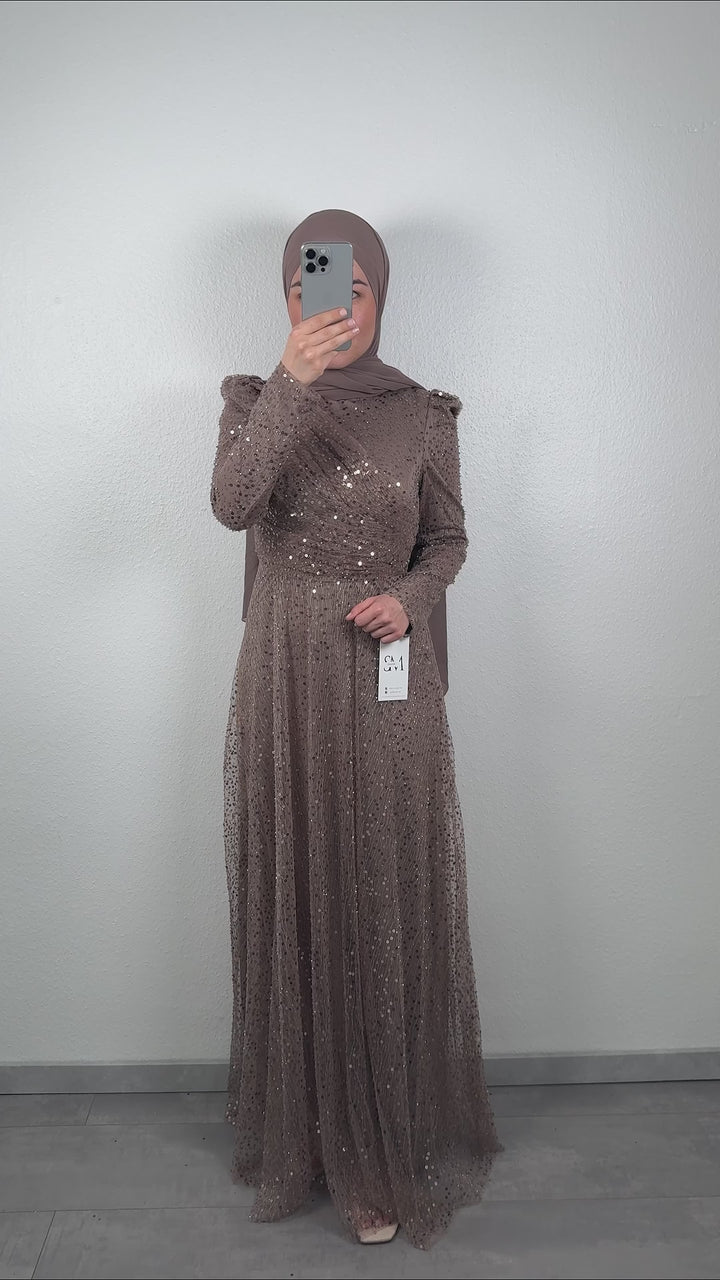 Asya aftenkjole beige