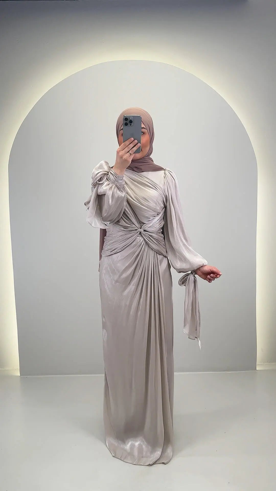 Robe de soirée Yildiz Beige 01